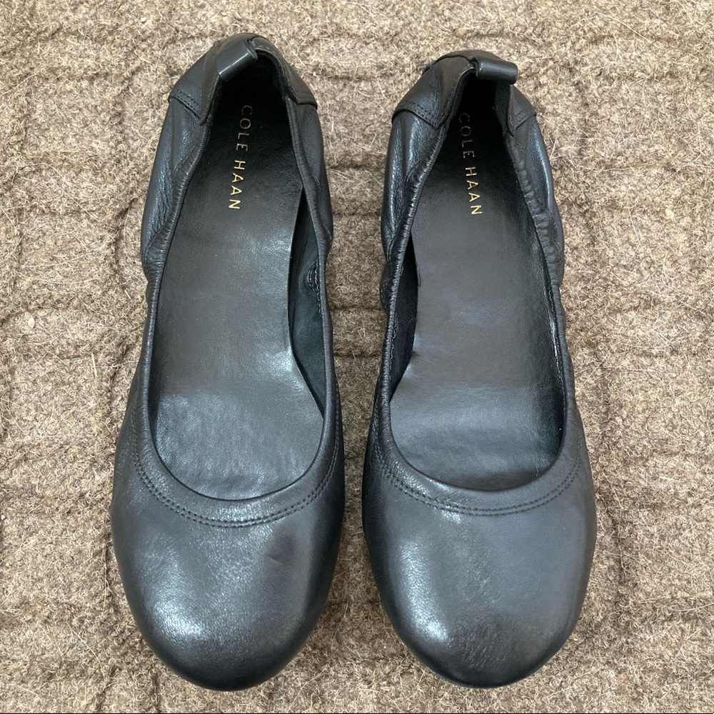 Cole Hann Black Leather Ballet Flats Size 7